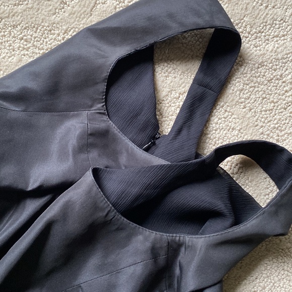 LIKE NEW J. Crew | Silk Chiffon Knot Dress Size 0 Petite Little Black Dress - Picture 6 of 16